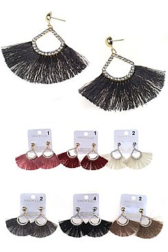 Pack of 12 (pieces) Assorted Tassel Dangle Earring FMANE4412