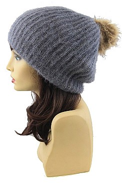 Fashion Pompom Mohair Beanies FM-HT670