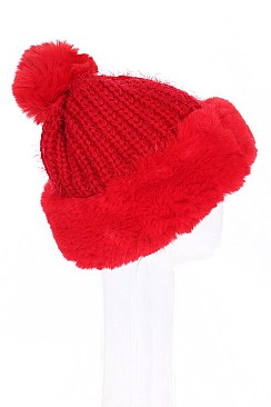 Stylish Chunky Soft Fur Beanie