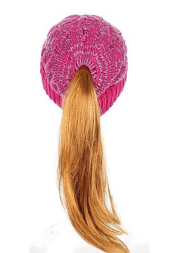 Pack of 12 (pieces) Assorted Messy Bun Ponytail Beanie FM-HT7461