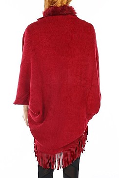 Elegant Faux Fur Collar Fringe Vest FM-AV258
