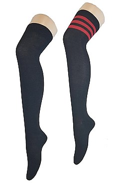 Pack of (12 Pieces)  Trendy Over the Knee High Socks FM-MD09