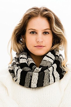 Pack of 12 Pcs Assorted Color Multi-Tone Infinity Scarves