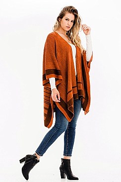 HALF A DOZEN DETAILED STRIPE PONCHO