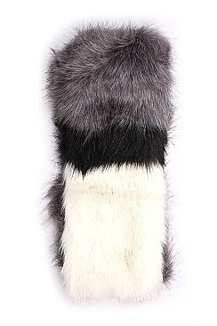 Fashionable Multi Tone Soft Fur Fuzzy Scarf
