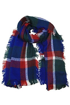 Pack of 12 pieces Stylish Plaid Woven Scarves FM-SP4494