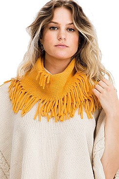 Pack of 12 Pcs Assorted Color Fringe Infinity Scarves