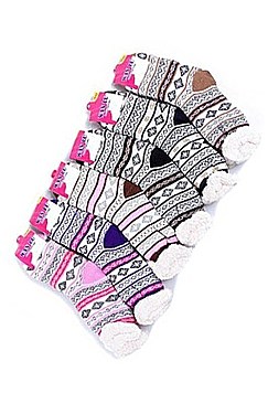 Pack of (12 Pieces) Anti-skid Winter Slipper Socks FM-MD8344