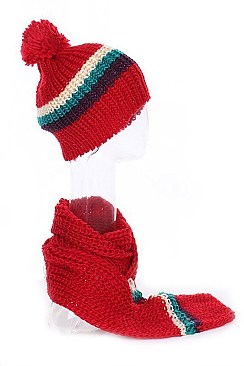 Pack of 12 (pieces) Assorted Beanie and Scarf Sets FM-ST106