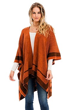 HALF A DOZEN DETAILED STRIPE PONCHO