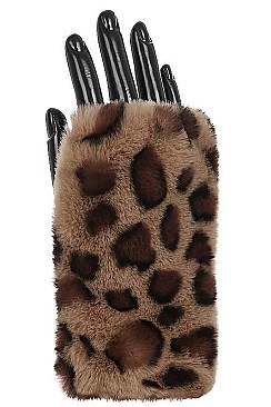 Pack of 12 Leopard Fur Gloves