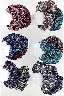 Pack of 12 (pieces) Assorted 2-pc Paisley Scrunchie Sets FMH327