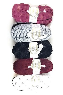 Pack of (12 Pieces) Soft Fur Indoor Slipper Shoes FM-WSW805