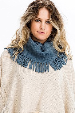 Pack of 12 Pcs Assorted Color Fringe Infinity Scarves