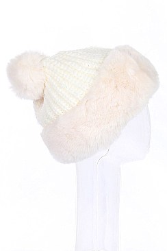 Stylish Chunky Soft Fur Beanie