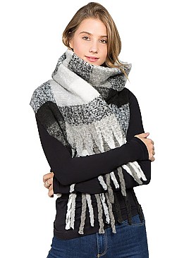 Pack of 12 (pieces) Assorted Plaid Pattern Scarves FM-AS214NP