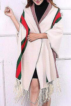 Fancy Poncho with Tassel