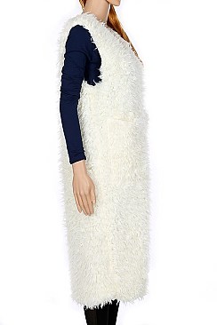 Stylish Soft Fur Long-line Vest FM-MSF2605