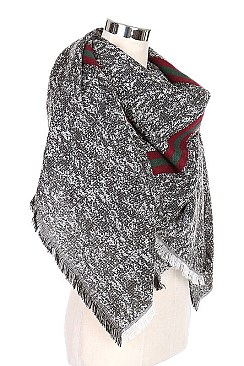 Multi Tone Striped Oversized Blanket Scarf FM-AS221
