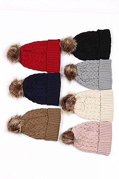 Pack of 12 (pieces) Assorted Pompom Crochet Beanies FM-CHT6913