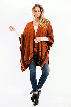 HALF A DOZEN DETAILED STRIPE PONCHO