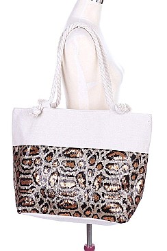 Chic Glitter Accent Leopard Shoulder Bag FM-ABG483