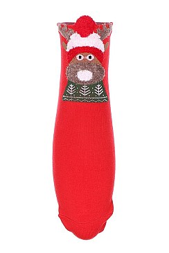 Pack of (12 Pieces) Assorted  Christmas Theme Socks FM-CSK6963