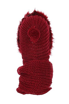 Pack of (12 pieces) Soft Fur Hooded Scarves FM-CS6930
