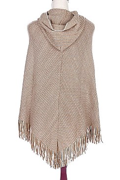 Fashionable Hooded Fringe Poncho FM-AV239DC