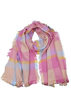 Pack of 12 pieces Stylish Plaid Woven Scarves FM-SP4494