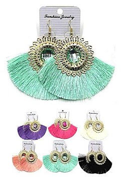 Pack of 12 (pieces) Assorted Tassel Dangle Earring FMCE7052