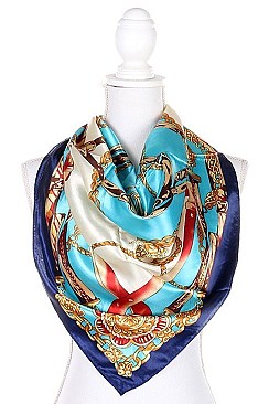 Pack of 12 (pieces) Assorted Feel Square Satin Scarves FMSFS163