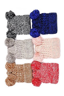 Unisex Double Pom Pom Beanies