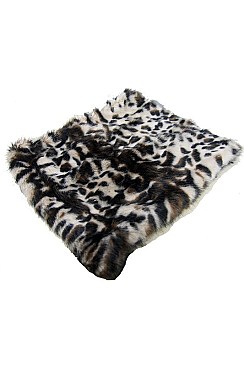 Fashionable Soft Fur Leopard Wrap Scarf