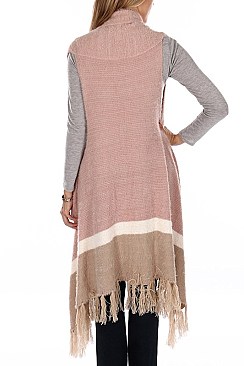 Pack of (6 Pieces) Assorted Color Stylish Fringe Cardigan FM-W102