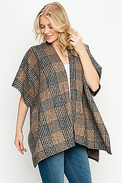 Posh Plaid Pattern Poncho