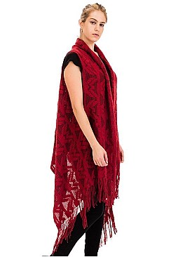 Pack of 6 pieces Fringe Knitted Longline Vest FM-WSF197