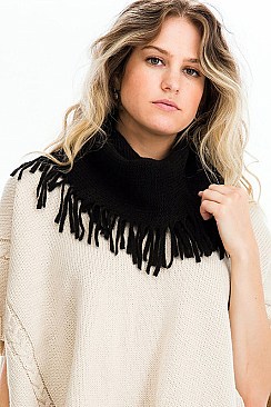 Pack of 12 Pcs Assorted Color Fringe Infinity Scarves