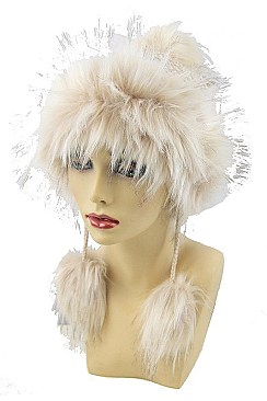 Pack of 4 Fashionable Pom Pom Furry Beanie