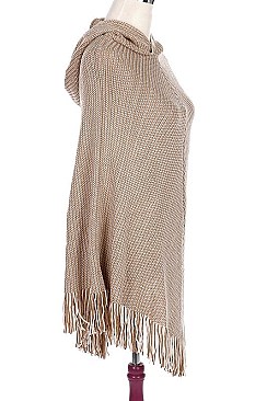 Fashionable Hooded Fringe Poncho FM-AV239DC