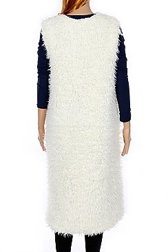 Stylish Soft Fur Long-line Vest FM-MSF2605