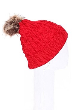 Pack of 12 (pieces) Assorted Fashionable Pompom Crochet Beanies FM-HT416