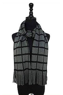 Pack of 12 (pieces) Assorted Plaid Pattern Oblong Scarves FM-SCF2203