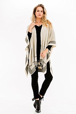 HALF A DOZEN DETAILED STRIPE PONCHO