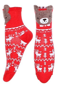 Pack of (12 Pieces) Assorted Christmas Theme Socks FM-CSK6962