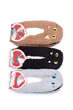 Pack of (12 Pairs) Cat Theme Indoor Slipper Shoes FM-SO446