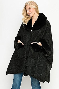 Comfy Soft Fur Poncho