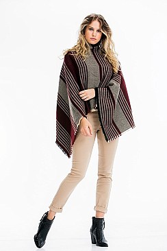 STYLISH STRIPED PONCHO