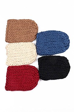 Pack of 12 (pieces) Assorted Fashionable Chunky Beanies