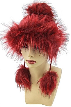 Pack of 4 Fashionable Pom Pom Furry Beanie